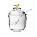 ACUCAREIRO COM COLHER E TAMPA GOLDEN BIRD 150ML CRISTAL ECOLOGICO