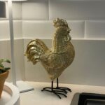 GALINHA RESINA DOURADA 21X15CM