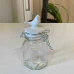 MINI POTE DE VIDRO 80ML C TAMPA HERMETICA PASSARINHO