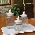 KIT 3 POTES DE VIDRO C/ TAMPA PASSARINHO EM CERAMICA -REF: 251661 - Imagem 2