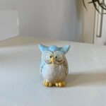 CORUJA PORCELANA MED. AZUL 8X4CM