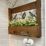 PORTA CARTAS E CHAVES PASSAROS VERDES 34X29X5CM - Imagem 2