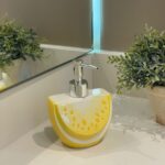 PORTA SABONETE LIQUIDO CERAMICA LIMÃO