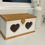 PORTA PÃO CORAÇÃO BICOLOR