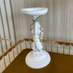 CASTIÇAL OBJ DE MADEIRA P/ ORN 23X10CM