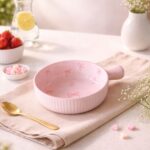 TIGELA PANELINHA DE CERAMICA ROSA 20.5X15.5 CM LACINHOS